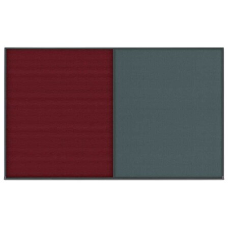 United Visual Products Double Door Radius Corkboard, 48"x36", Hea, UV7013RC-BLACK-AMETHY UV7013RC-BLACK-AMETHY